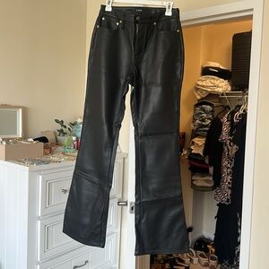 J. Crew Flare Black Leather Pants